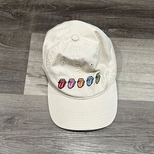 American Eagle Outfitters Cream Cap with Rainbow Tongue Embroidery